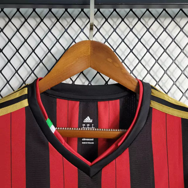 Camisa Milan Home 13/14 Retrô Manga Longa - Vermelha e Preta