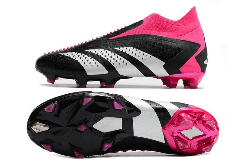 Chuteira Campo Adidas Predator Accuracy+ FG Rosa e Preto "Own You Football Pack"