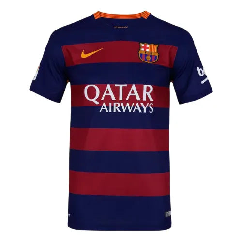 Camisa Barcelona Home 15/16 Retrô - Azul e Vermelha