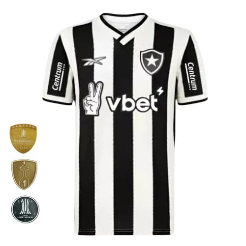 Camisa Botafogo Home 24/25 - Preta e Branca - C/ Patrocínio vBet