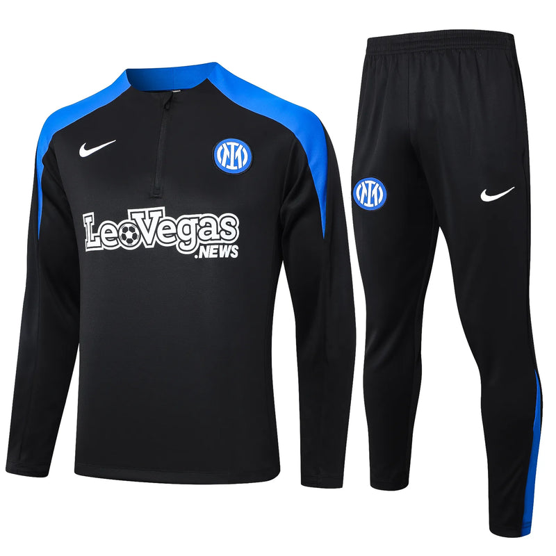 Conjunto Agasalho Treino Inter de Milão 24/25 - Preto