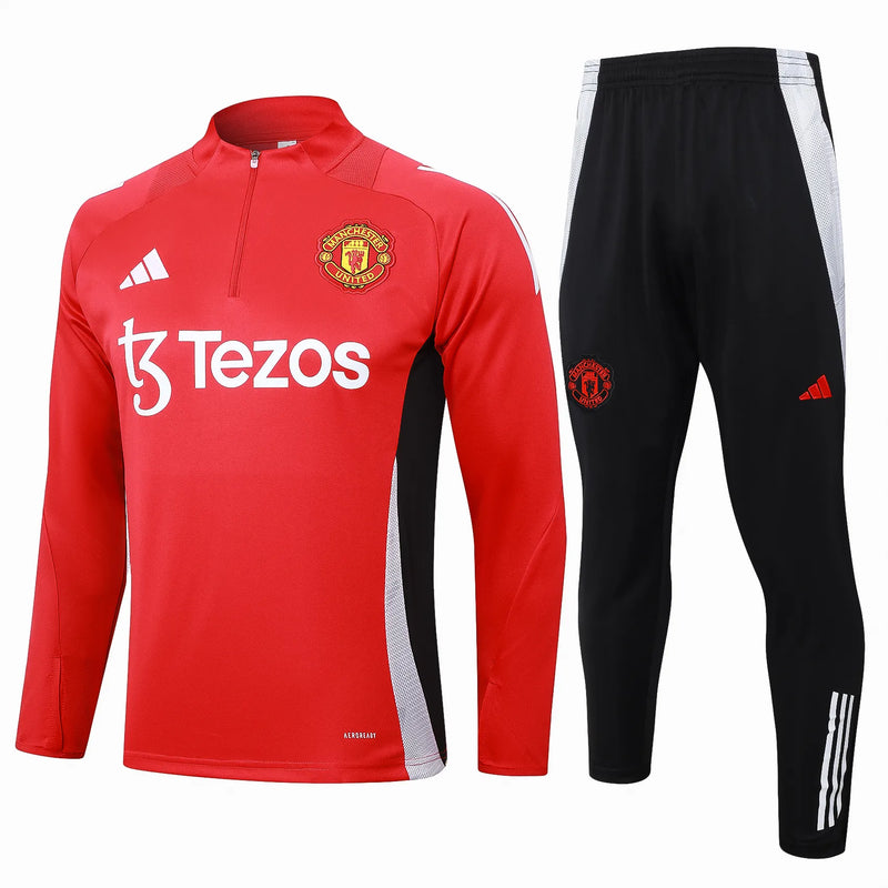 Conjunto Agasalho Treino Manchester United 24/25 - Vermelho