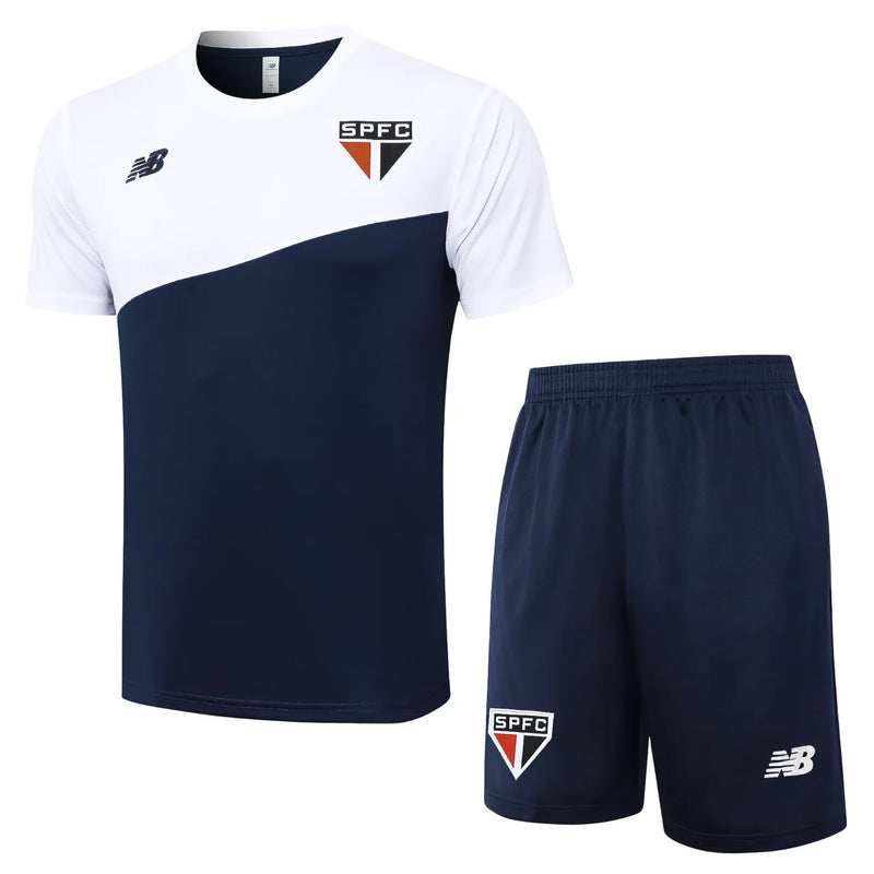 Conjunto São Paulo Viagem 24/25 - Branco e Azul