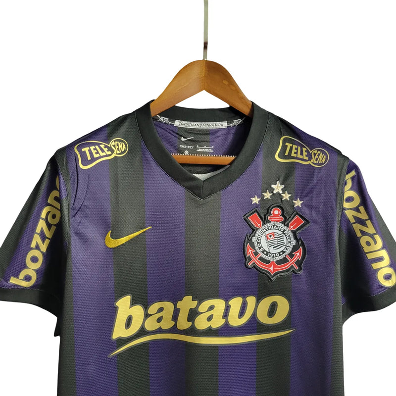 Camisa Corinthians Away 09/10 Retrô - Preta e Roxa