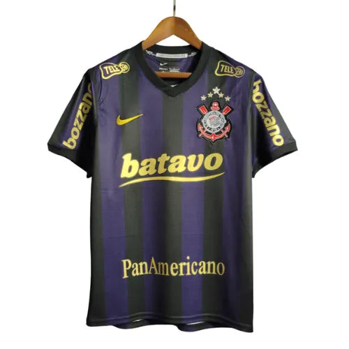 Camisa Corinthians Away 09/10 Retrô - Preta e Roxa