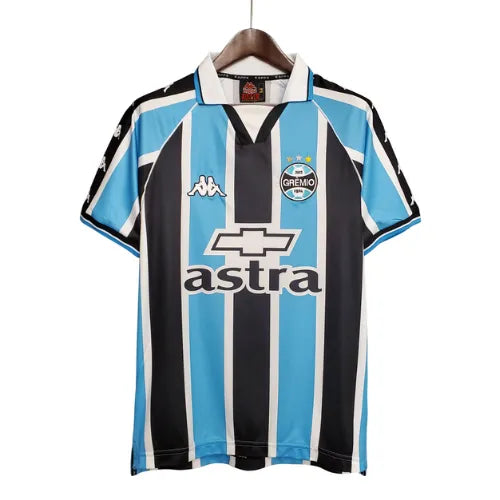 Camisa Grêmio Home 2000 Retrô - Azul e Preta