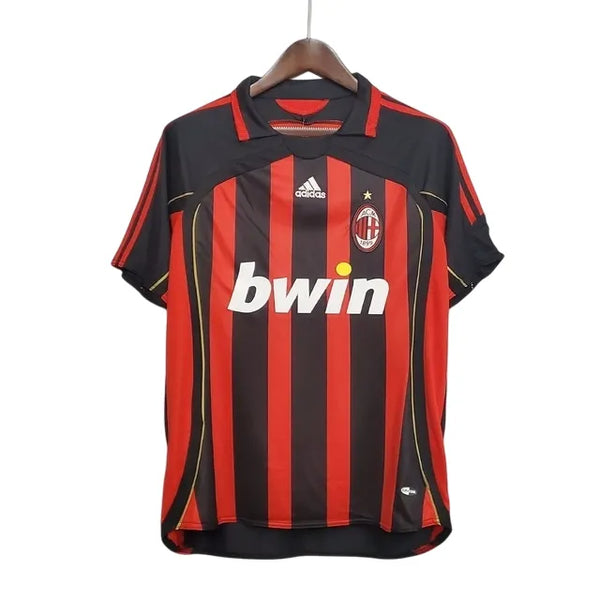 Camisa Milan Home 06/07 Retrô - Vermelha e Preta