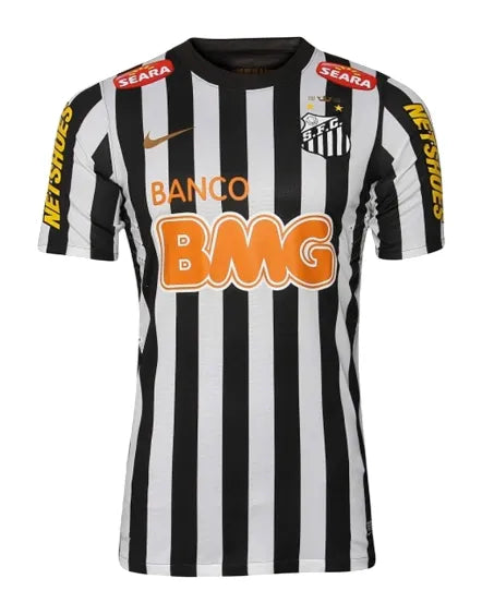 Camisa Santos Away 12/13 Retrô - Branca e Preta