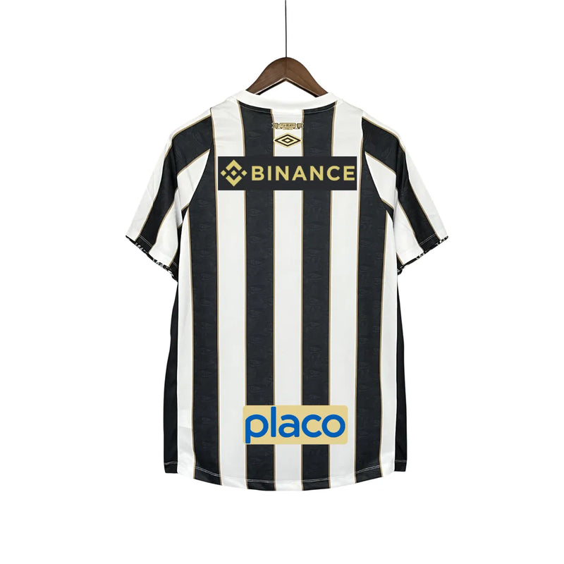 Camisa Santos Away 24/25 - Branca e Preta - C/ Patrocínio