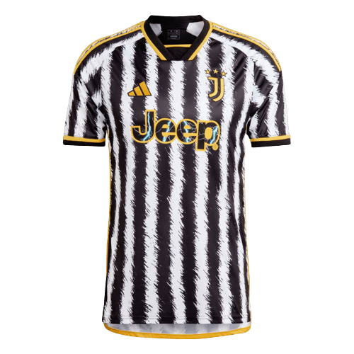 Nova camisa da Juventus 23/24 - Branca Preta e Amarela