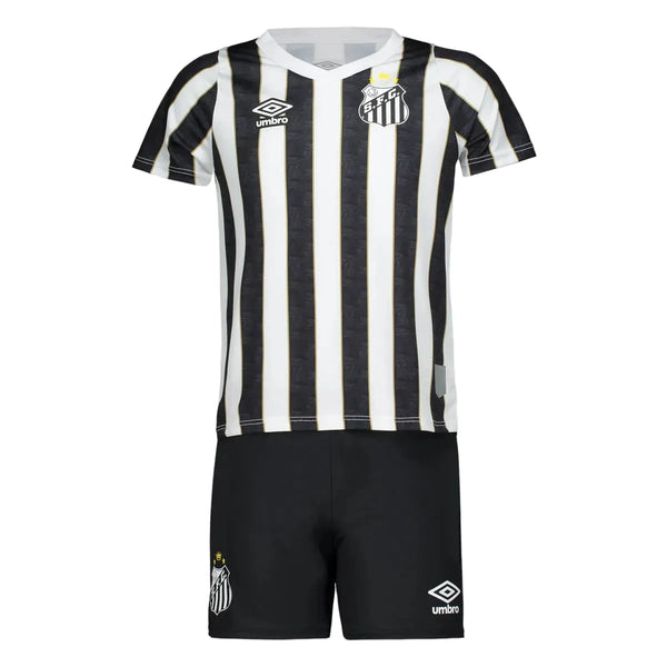 Conjunto Infantil Santos II 24/25 - Branco e Preto