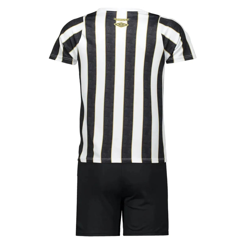 Conjunto Infantil Santos II 24/25 - Branco e Preto