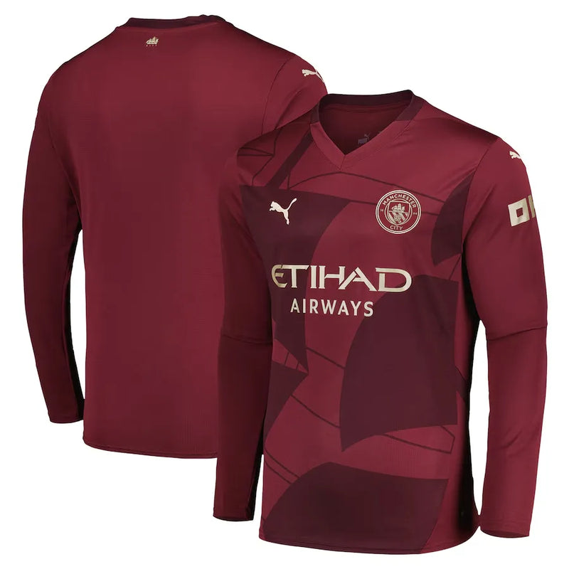 Camisa Manchester City Third 24/25 Manga Longa - Vinho