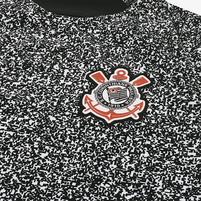 Camisa Corinthians Pré-Jogo 24/25 - Branca e Preta