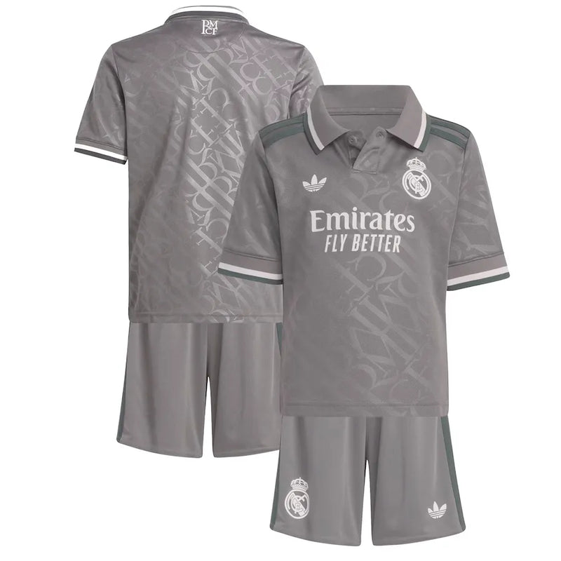 Conjunto Infantil Real Madrid III 24/25 - Cinza