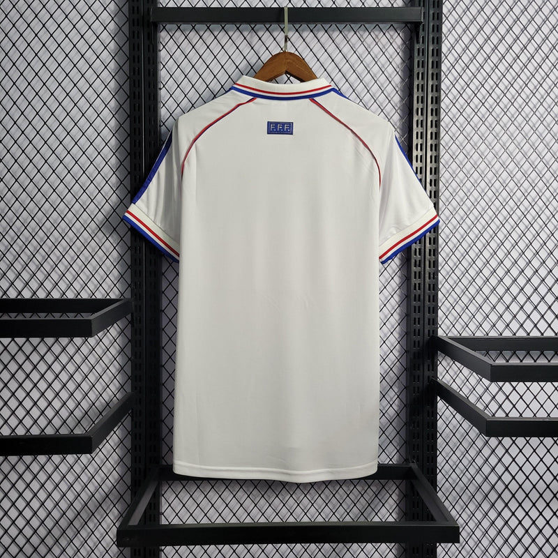 Camisa França Away 1998 Retrô Adidas - Branca - Futgrife - Camisas de Time de Futebol