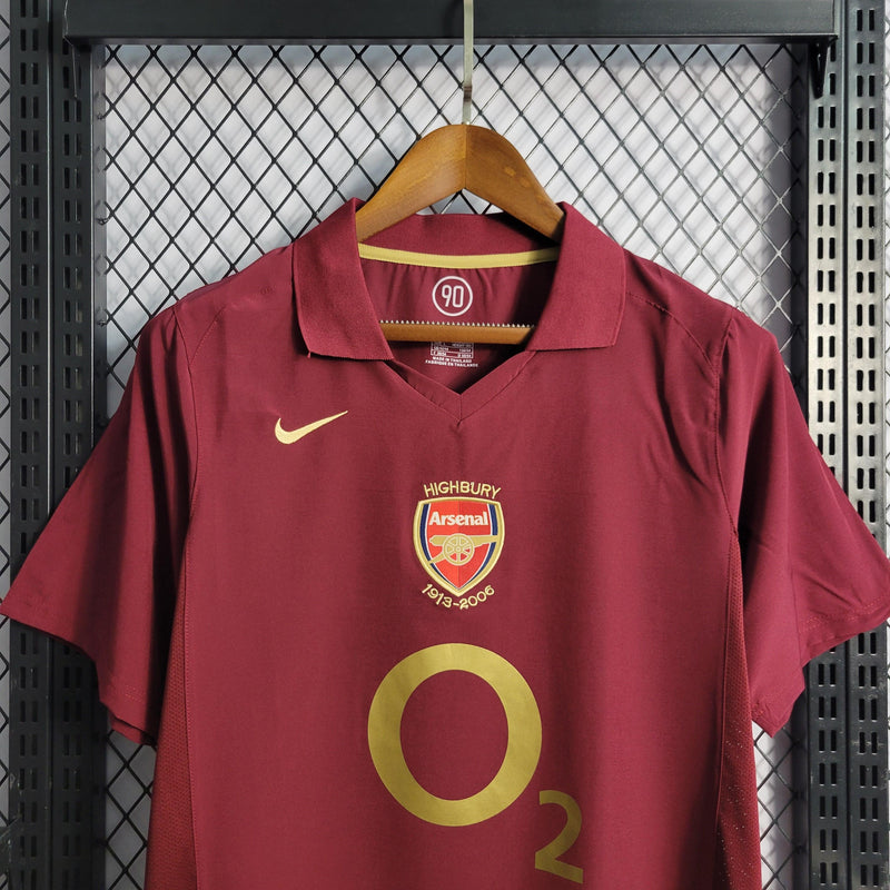 Camisa Arsenal Home 05/06 Retrô Nike - Vinho - Futgrife - Camisas de Time de Futebol