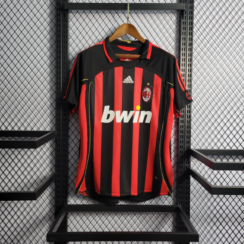 Camisa Milan Home 06/07 Retrô Adidas - Vermelha e Preta - Futgrife - Camisas de Time de Futebol