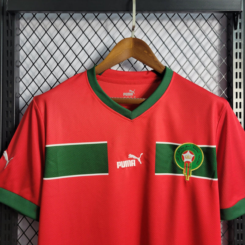 Camisa Marrocos Home 2022 Torcedor Puma - Vermelha - Futgrife - Camisas de Time de Futebol