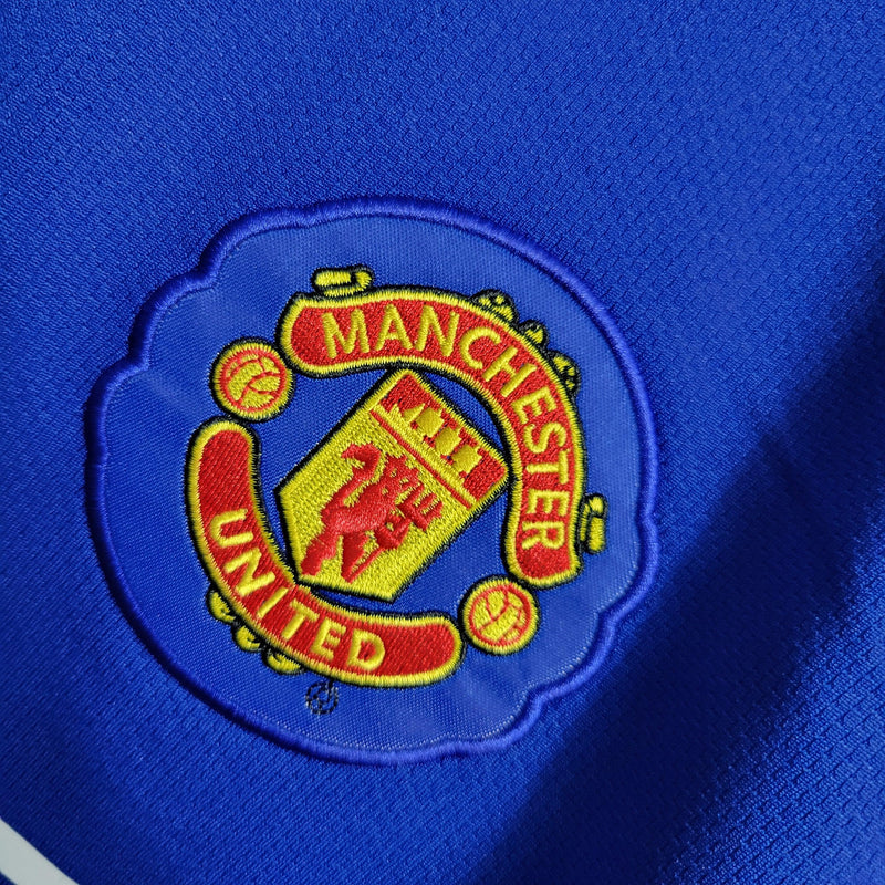 Camisa Manchester United Away 07/08 Retrô Nike - Azul - Futgrife - Camisas de Time de Futebol