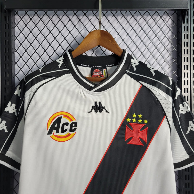 Camisa Vasco da Gama Away 2000 Retrô Kappa - Branca e Preta - Futgrife - Camisas de Time de Futebol