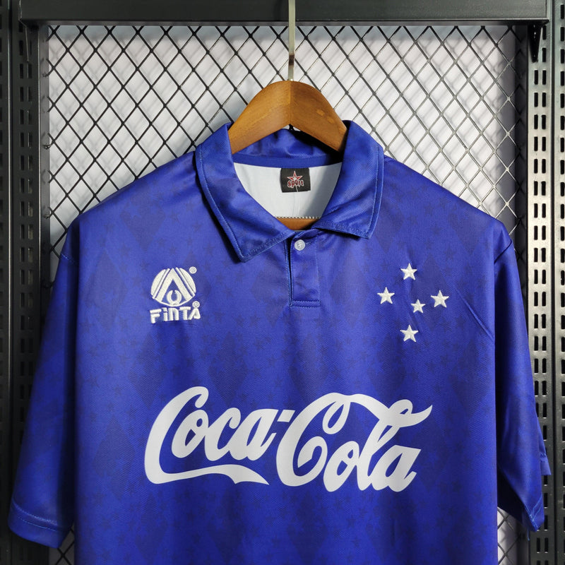 Camisa Cruzeiro Home 93/94 Retrô Finta - Azul - Futgrife - Camisas de Time de Futebol