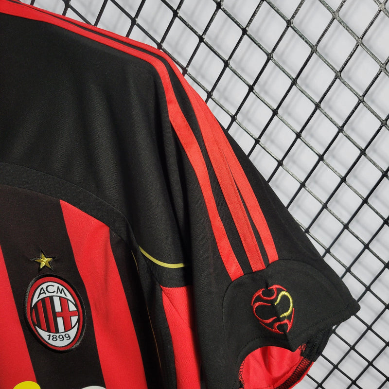 Camisa Milan Home 06/07 Retrô Adidas - Vermelha e Preta - Futgrife - Camisas de Time de Futebol