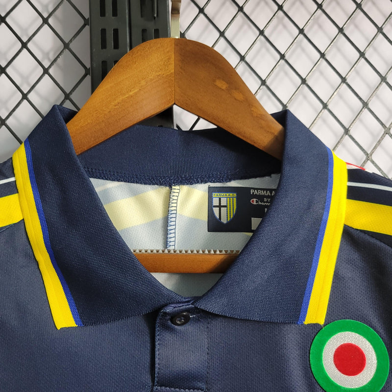 Camisa Parma Away 99/00 Retrô Champion - Azul e Amarela - Futgrife - Camisas de Time de Futebol