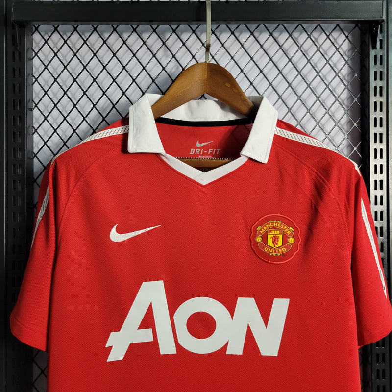 Camisa Manchester United Home 10/11 Retrô Nike - Vermelha - Futgrife - Camisas de Time de Futebol