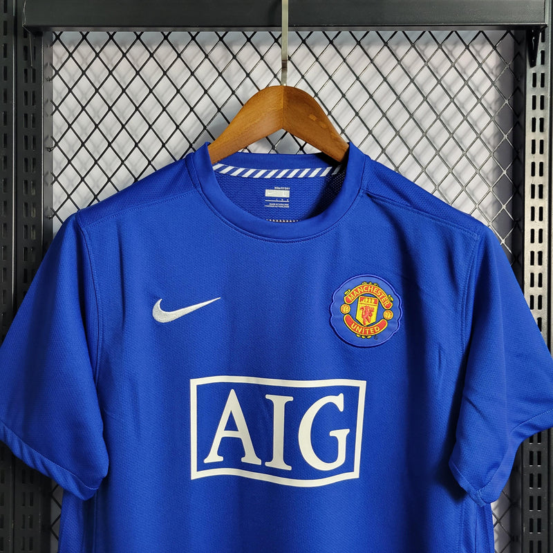 Camisa Manchester United Away 07/08 Retrô Nike - Azul - Futgrife - Camisas de Time de Futebol