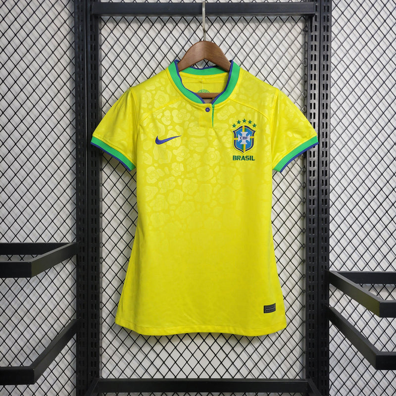 Camisa Brasil Home 2022 Feminina Nike - Amarela - Futgrife - Camisas de Time de Futebol