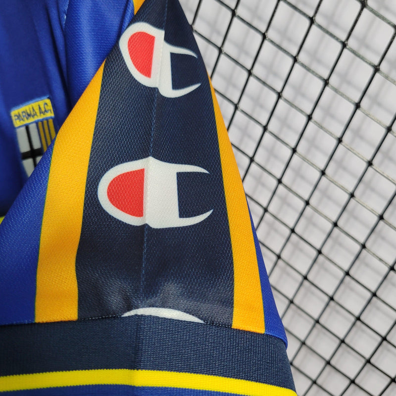 Camisa Parma Away 01/02 Retrô Champion - Azul e Amarela - Futgrife - Camisas de Time de Futebol