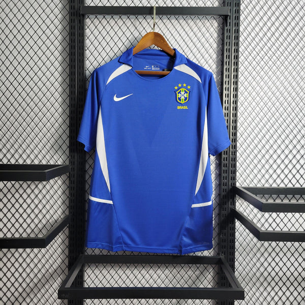 Camisa Brasil Away 2002 Retrô Nike - Azul - Futgrife - Camisas de Time de Futebol