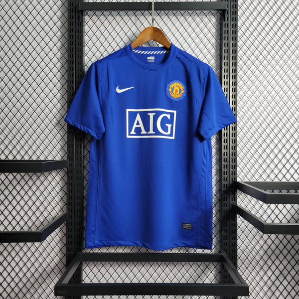 Camisa Manchester United Away 07/08 Retrô Nike - Azul - Futgrife - Camisas de Time de Futebol