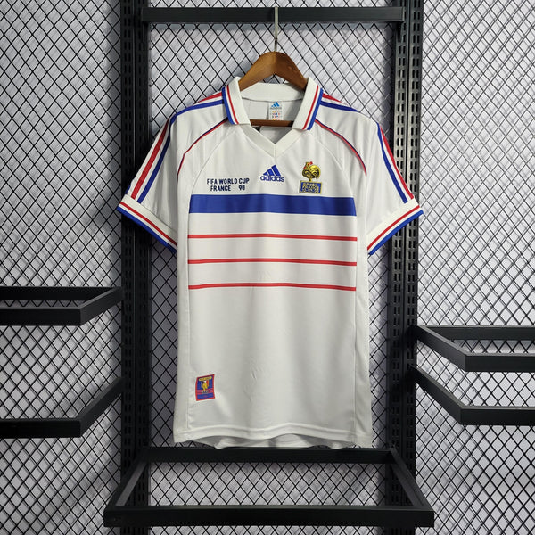 Camisa França Away 1998 Retrô Adidas - Branca - Futgrife - Camisas de Time de Futebol