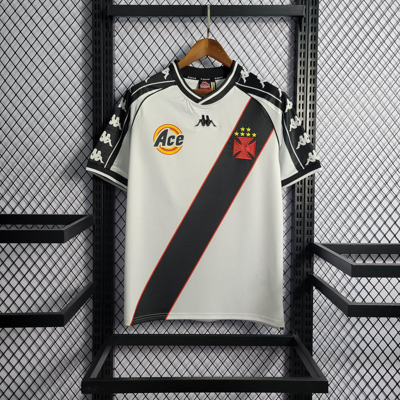 Camisa Vasco da Gama Away 2000 Retrô Kappa - Branca e Preta - Futgrife - Camisas de Time de Futebol