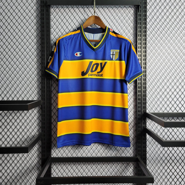 Camisa Parma Away 01/02 Retrô Champion - Azul e Amarela - Futgrife - Camisas de Time de Futebol