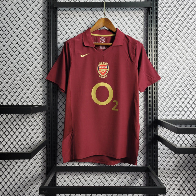 Camisa Arsenal Home 05/06 Retrô Nike - Vinho - Futgrife - Camisas de Time de Futebol