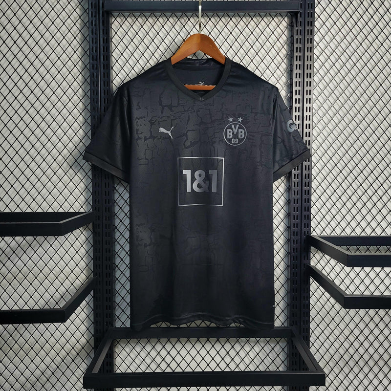 Camisa Borussia Dortmund Blackout 2023 Torcedor Puma - Preta - Futgrife - Camisas de Time de Futebol