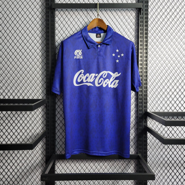 Camisa Cruzeiro Home 93/94 Retrô Finta - Azul - Futgrife - Camisas de Time de Futebol