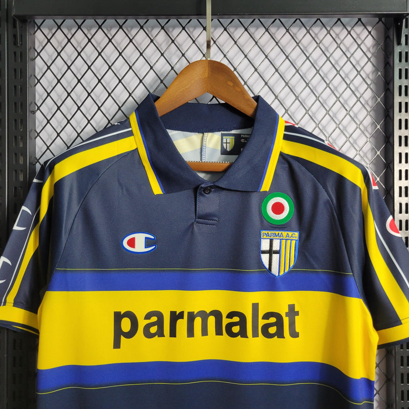 Camisa Parma Away 99/00 Retrô Champion - Azul e Amarela - Futgrife - Camisas de Time de Futebol