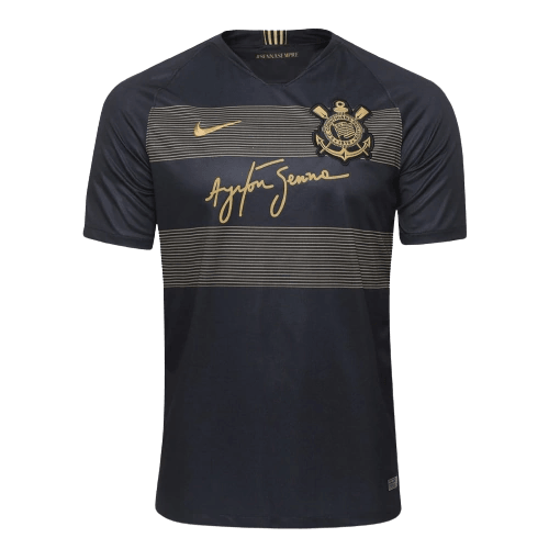 Camisa Corinthians Ayrton Senna 18/19 Retrô Nike - Preta - Futgrife - Camisas de Time de Futebol